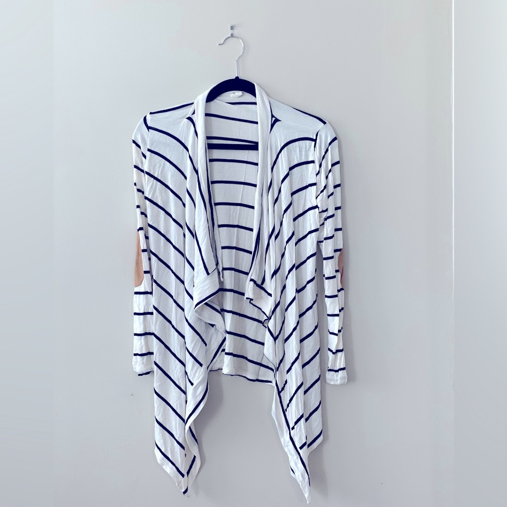 Pinkblush Maternity Black and White Striped Cardigan